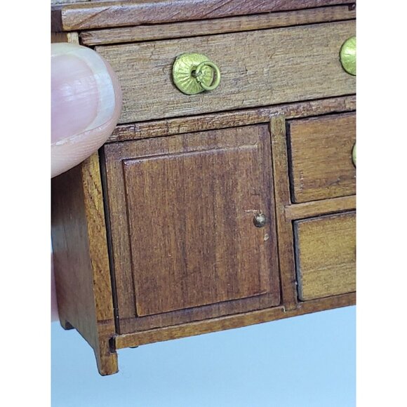 VTG  Shackman Dollhouse Miniatures NIB Wood Dresser Chest Drawers + Mirror - Picture 5 of 15